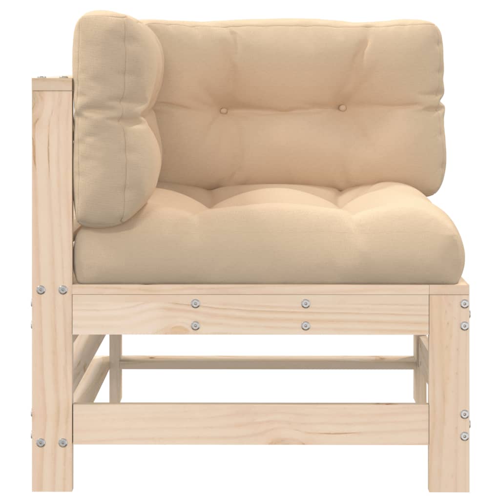 Kutna sofa od masivne borovine s jastucima