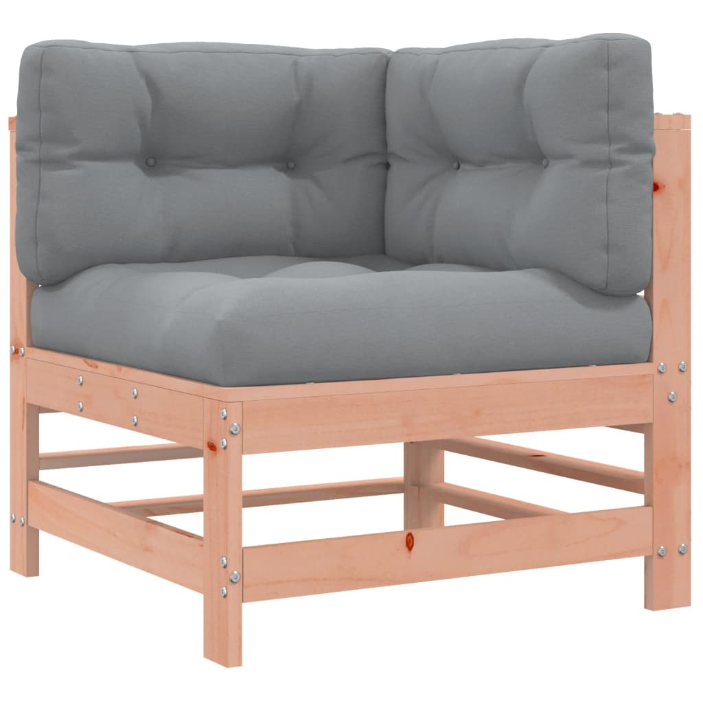 Kutna sofa od masivnog drva duglazije s jastucima