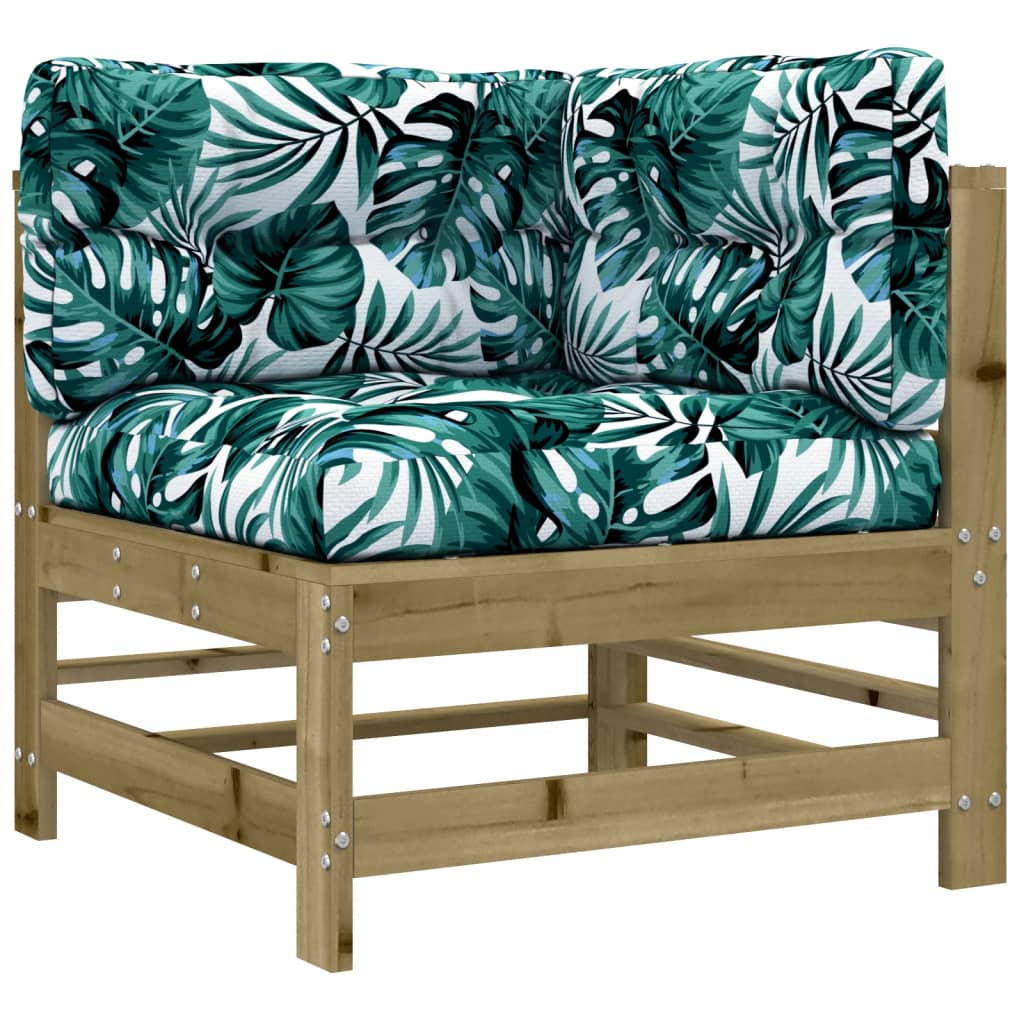 Kutna sofa od impregnirane borovine s jastucima