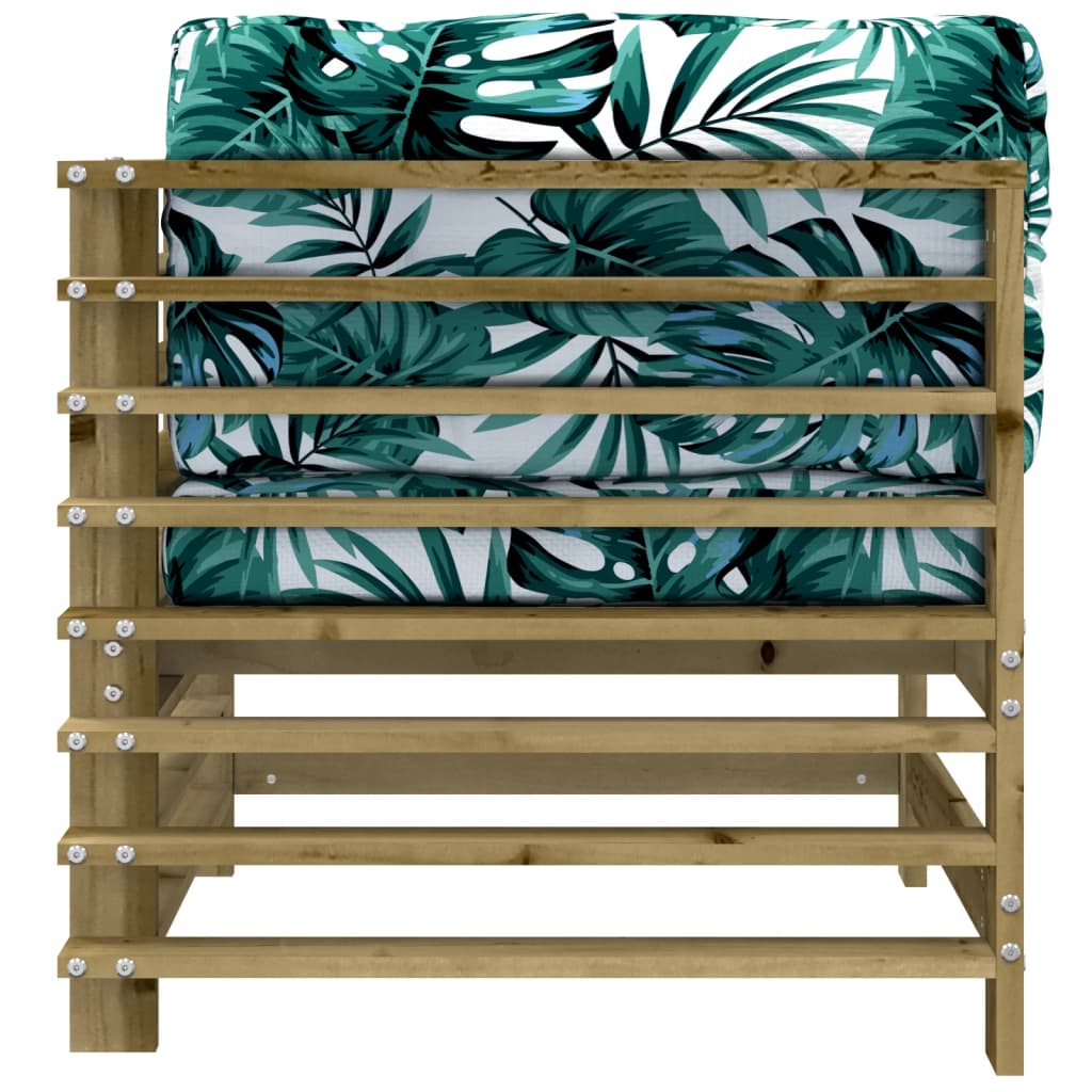Kutna sofa od impregnirane borovine s jastucima