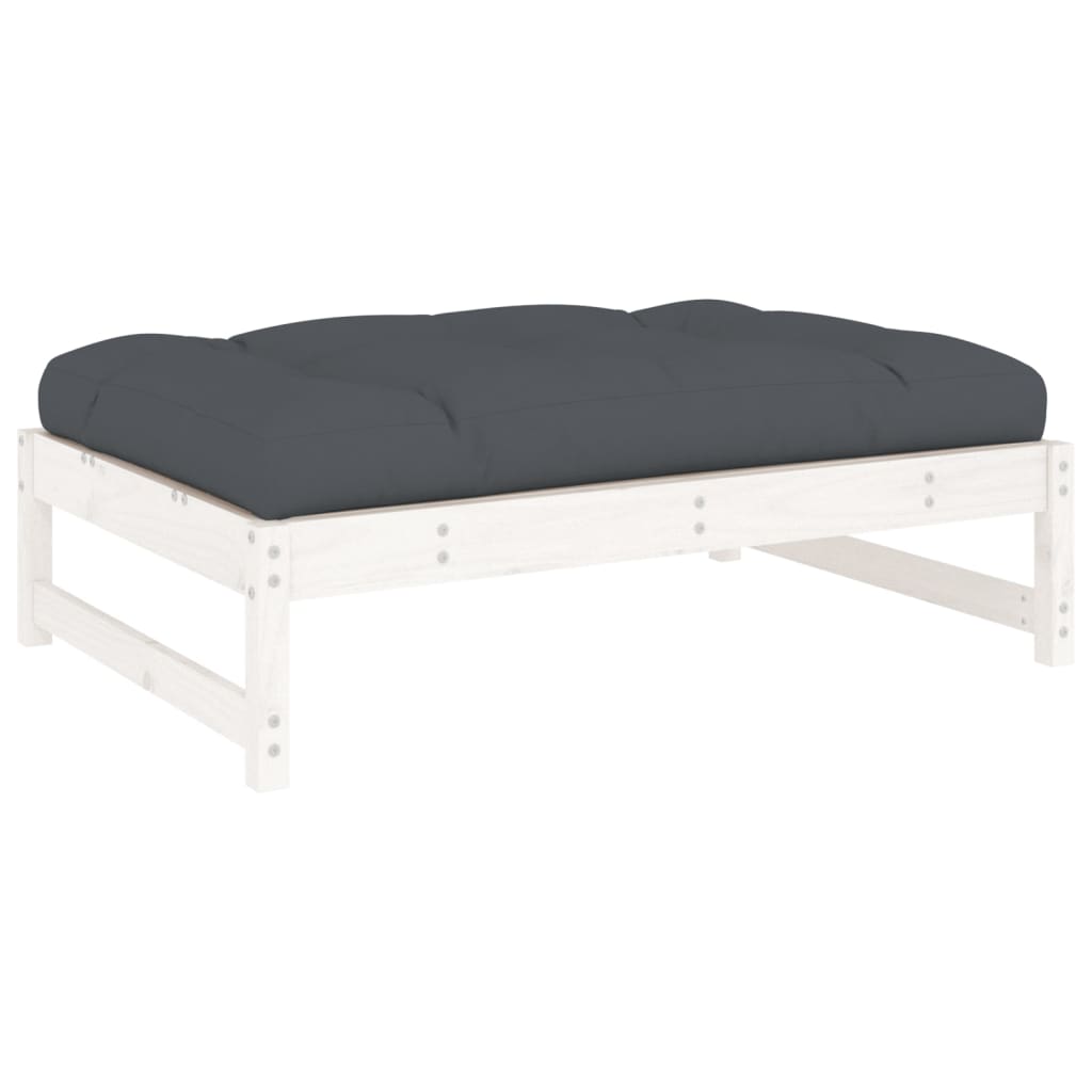 Vrtni tabure bijeli 120 x 80 cm od masivne borovine