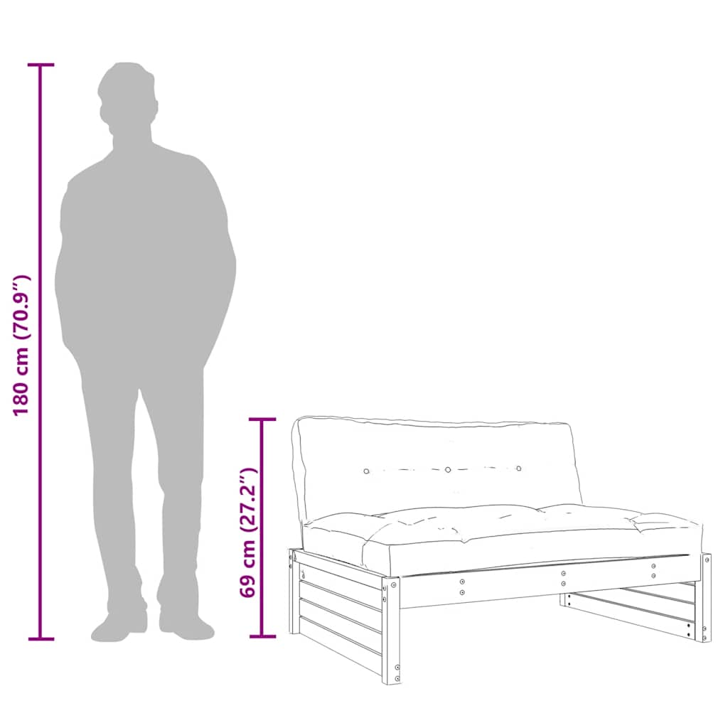 Srednja sofa 120x80 cm od impregnirane borovine