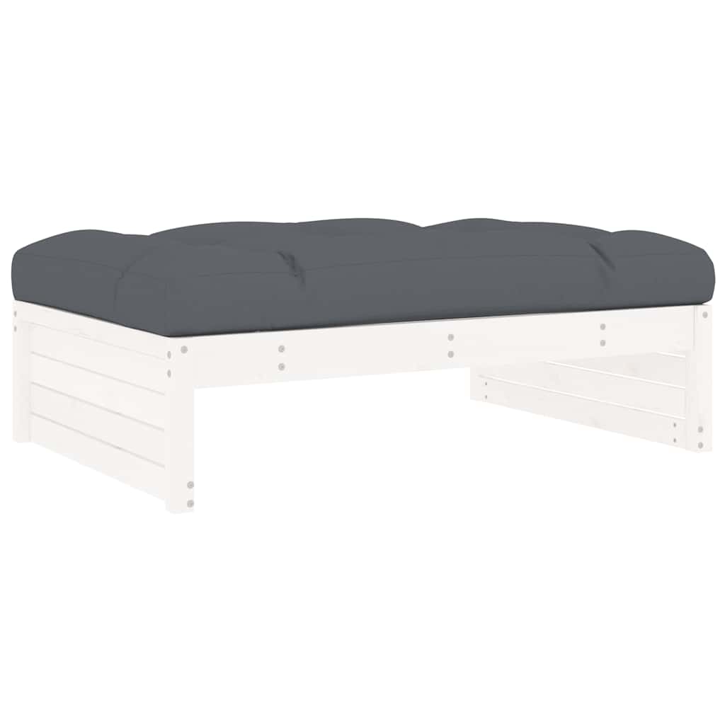 Vrtni tabure bijeli 120 x 80 cm od masivne borovine