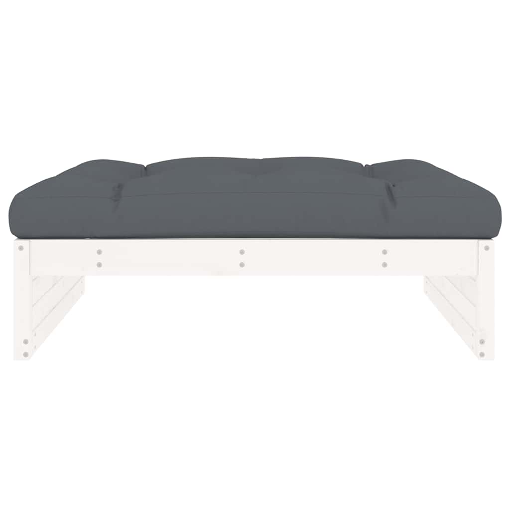 Vrtni tabure bijeli 120 x 80 cm od masivne borovine