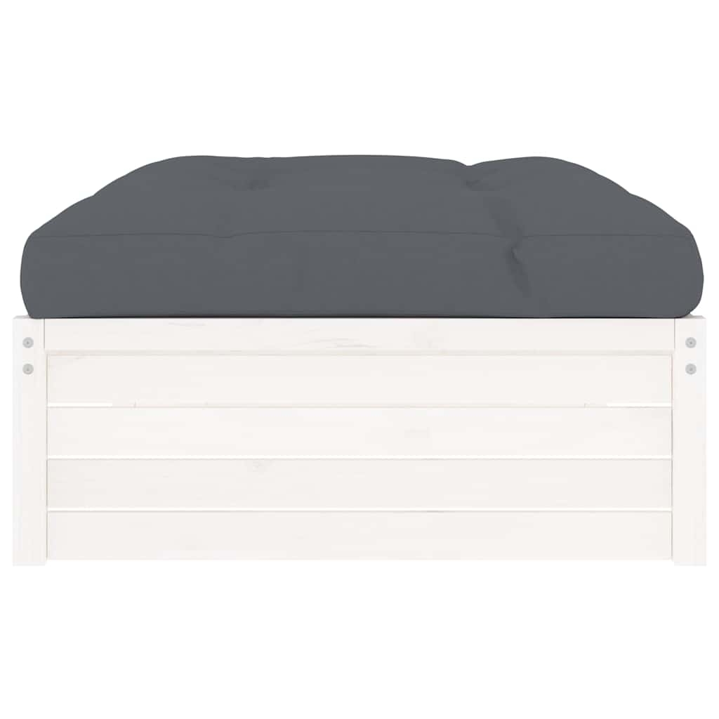 Vrtni tabure bijeli 120 x 80 cm od masivne borovine