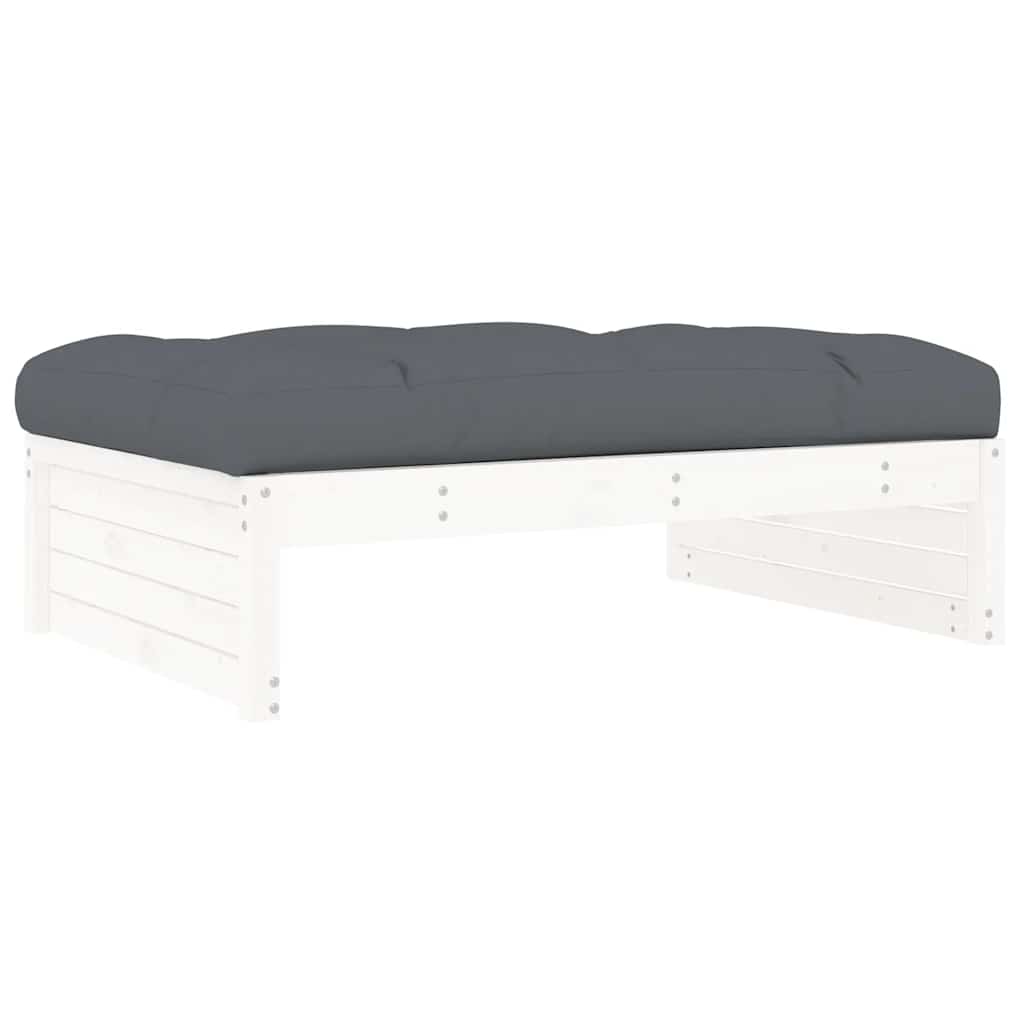 Vrtni tabure bijeli 120 x 80 cm od masivne borovine