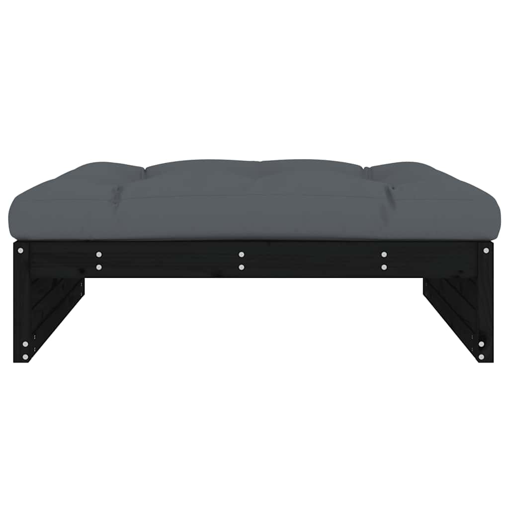 Vrtni tabure crni 120 x 80 cm od masivne borovine