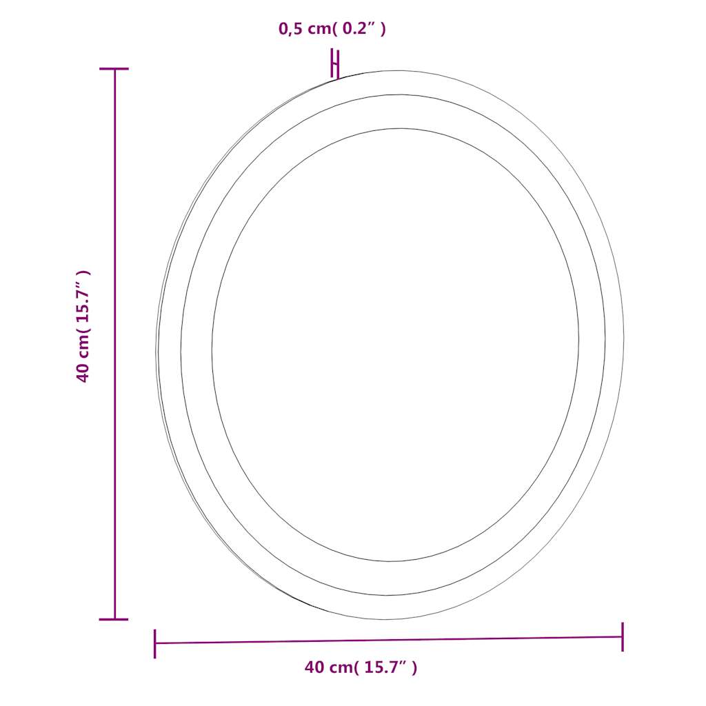 LED kupaonsko ogledalo 40 cm okruglo