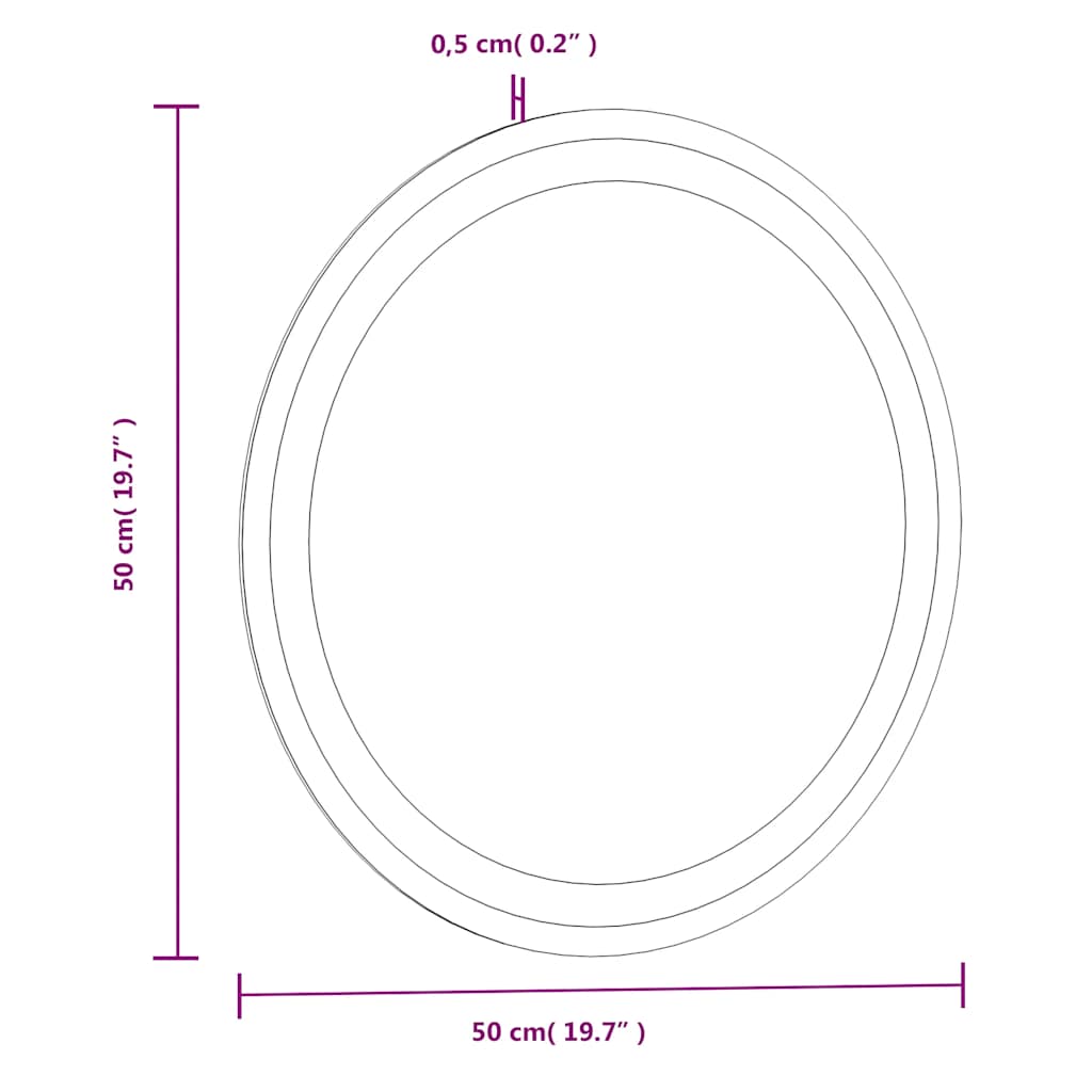 LED kupaonsko ogledalo 50 cm okruglo