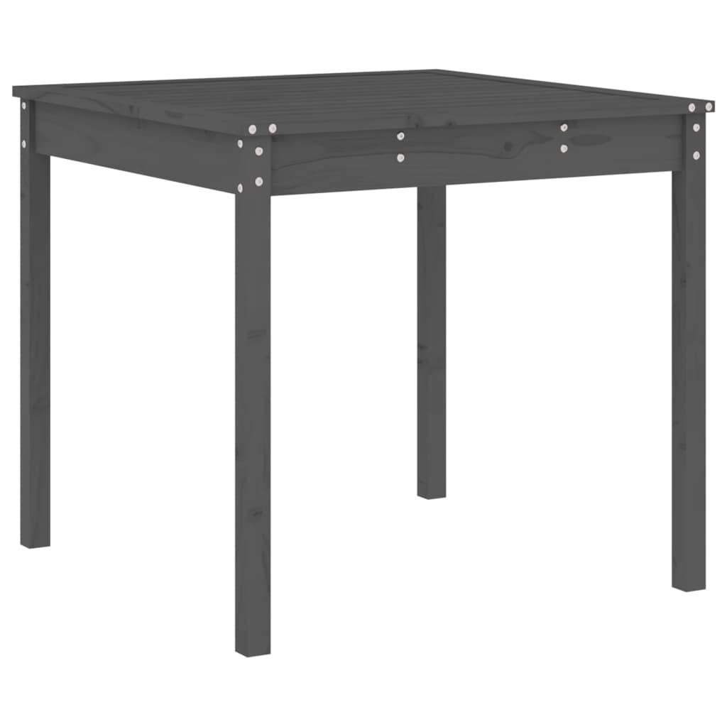 3-dijelni vrtni bistro set sivi od masivne borovine
