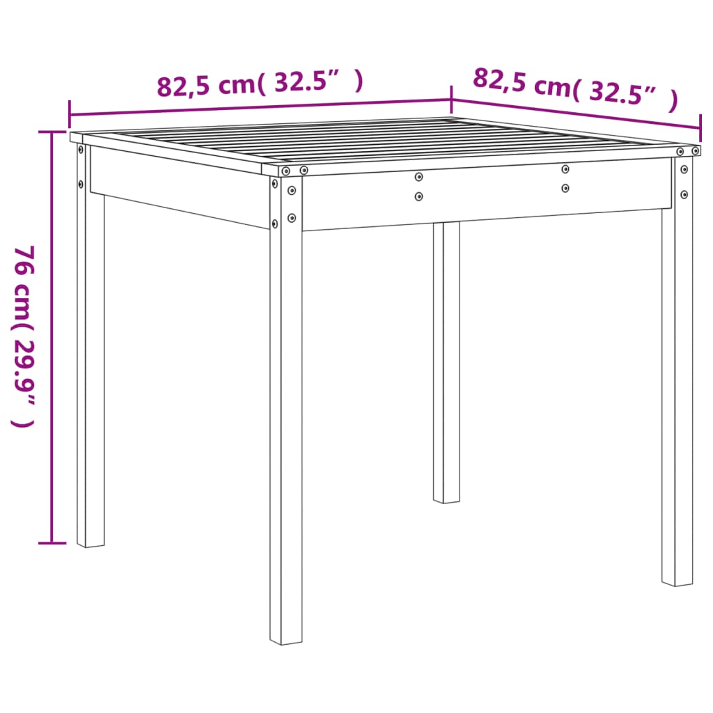 3-dijelni vrtni bistro set od masivnog drva duglazije