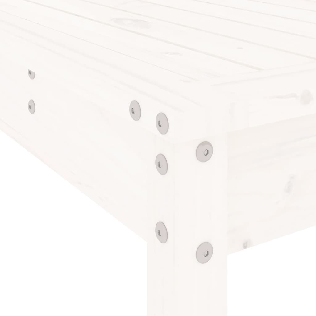 3-dijelni vrtni barski set bijeli od masivne borovine