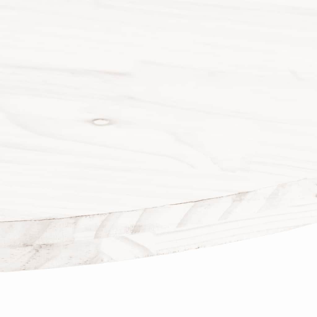 Ploča za stol bijela 110x55x2,5 cm od masivne borovine ovalna