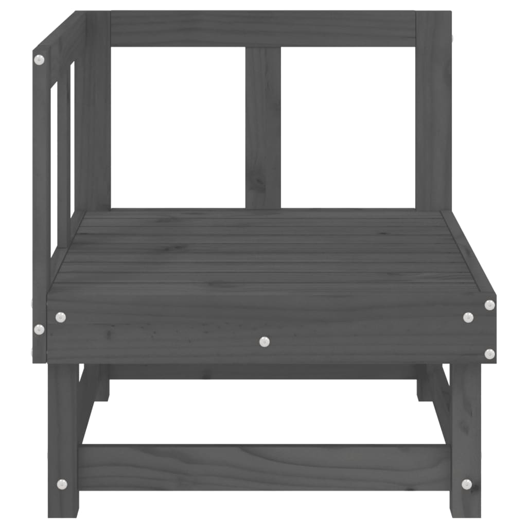 Kutna vrtna sofa siva od masivne borovine