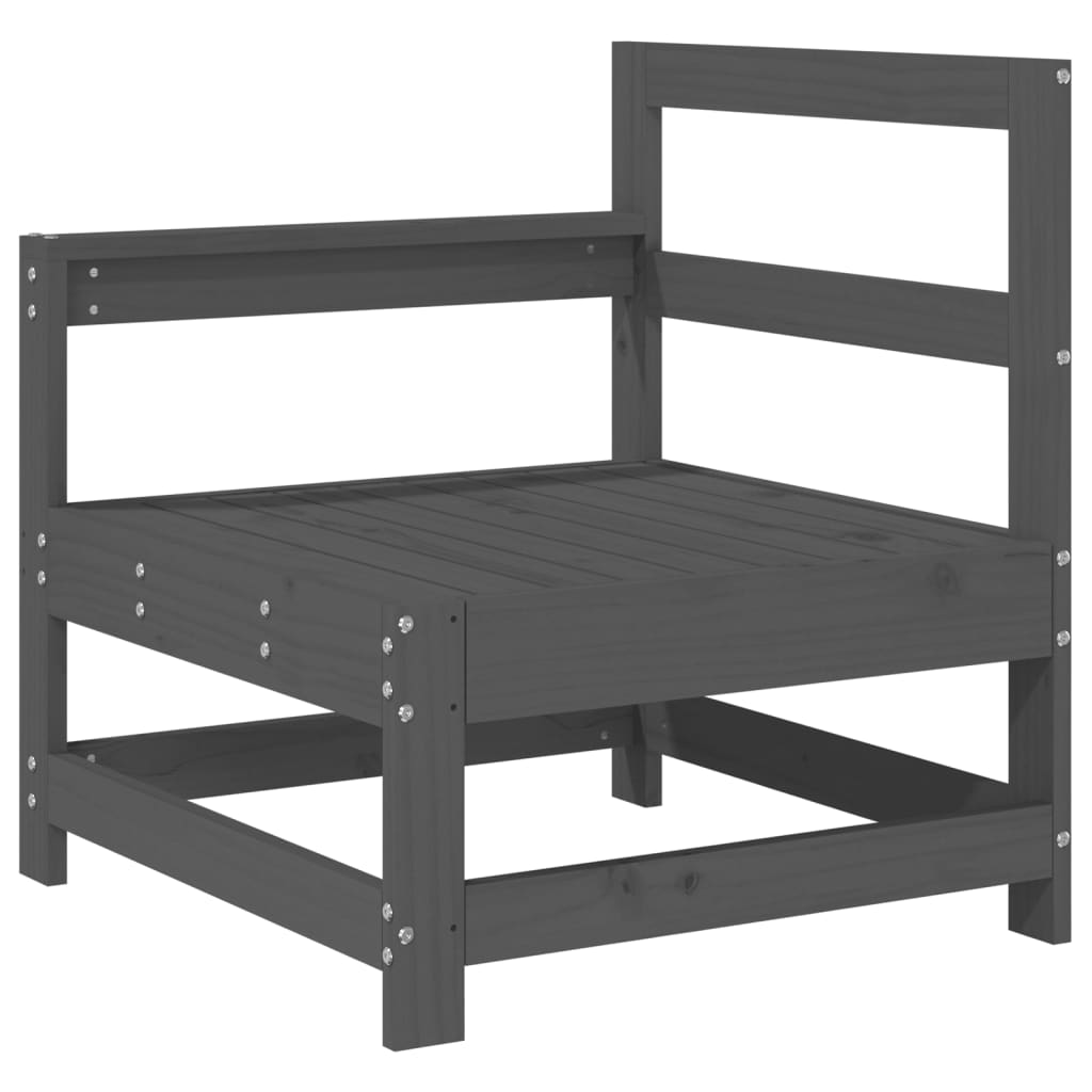 Kutna vrtna sofa siva od masivne borovine