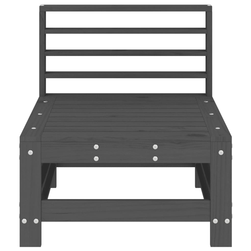 Srednja vrtna sofa siva od masivne borovine