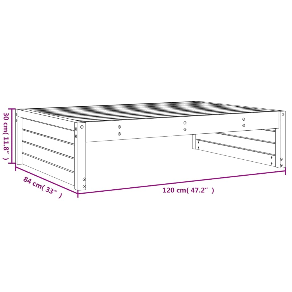Vrtni tabure crni 120 x 80 cm od masivne borovine