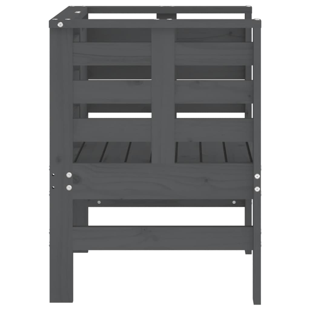 Vrtne stolice 2 kom sive 61,5 x 53 x 71 cm od masivne borovine