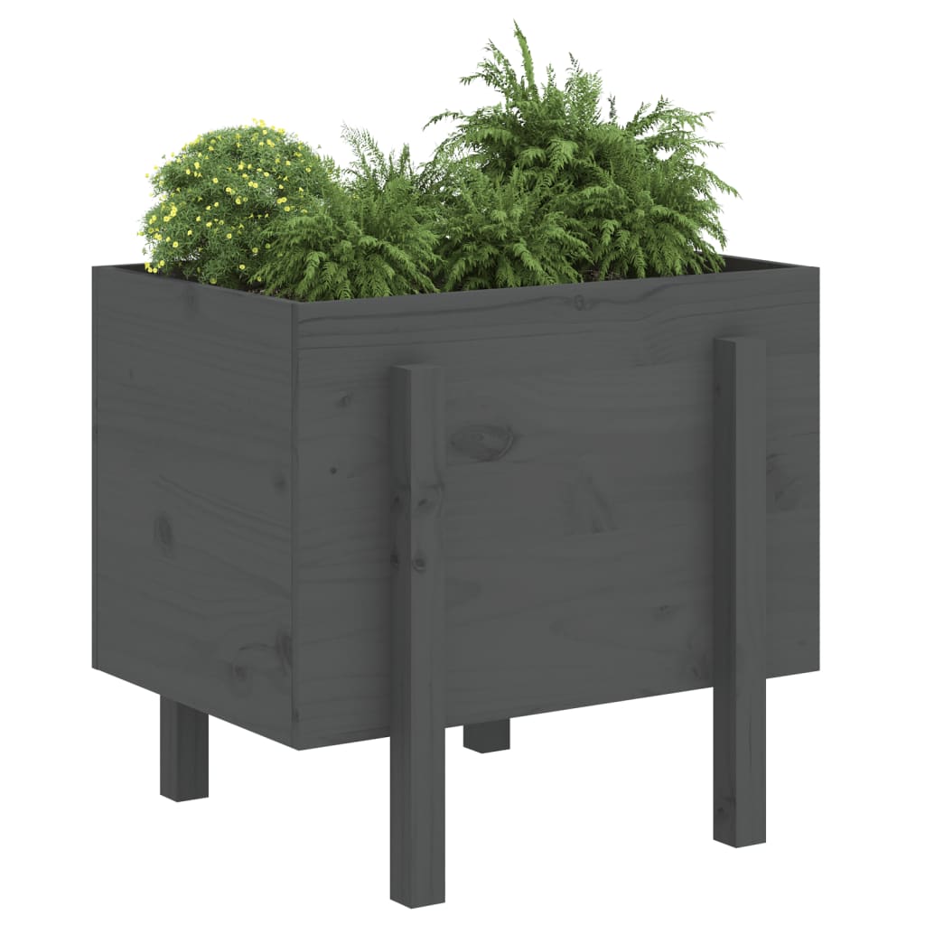 Vrtna sadilica siva 62 x 50 x 57 cm od masivne borovine