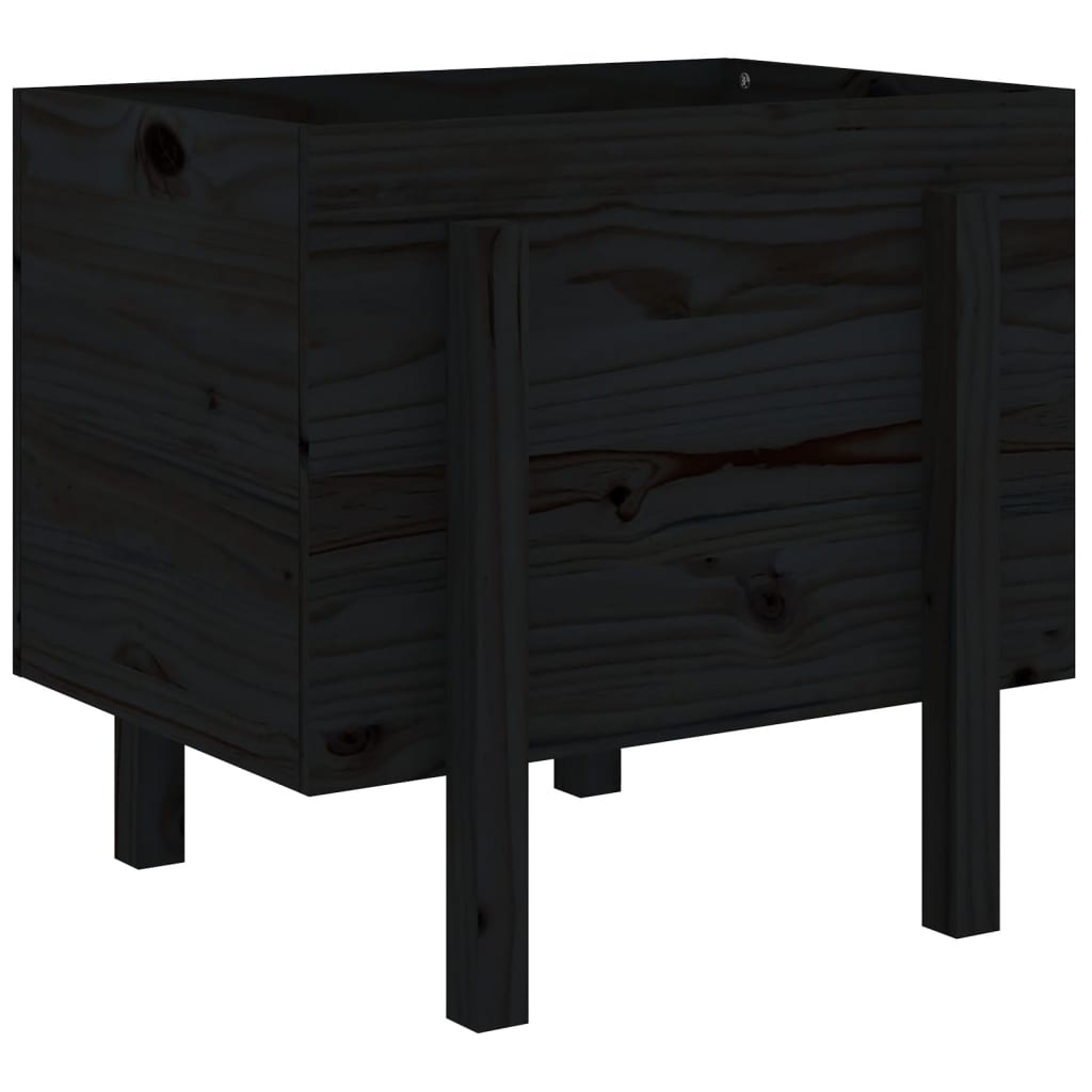 Vrtna sadilica crna 62 x 50 x 57 cm od masivne borovine