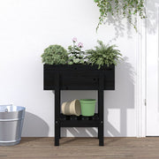 Vrtna sadilica crna 62 x 30 x 69 cm od masivne borovine