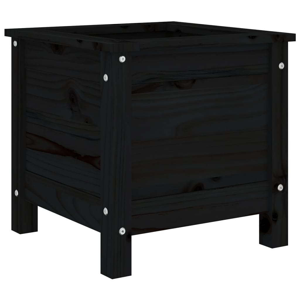 Vrtna sadilica crna 40 x 40 x 39 cm od masivne borovine