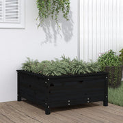 Vrtna sadilica crna 82,5 x 82,5 x 39 cm od masivne borovine
