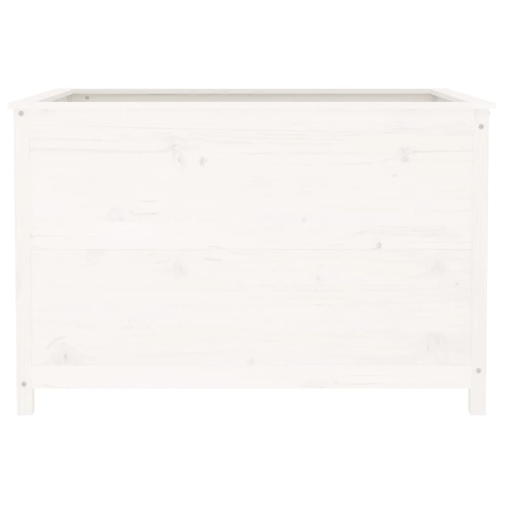 Povišena vrtna gredica bijela 119,5x82,5x78 cm masivna borovina
