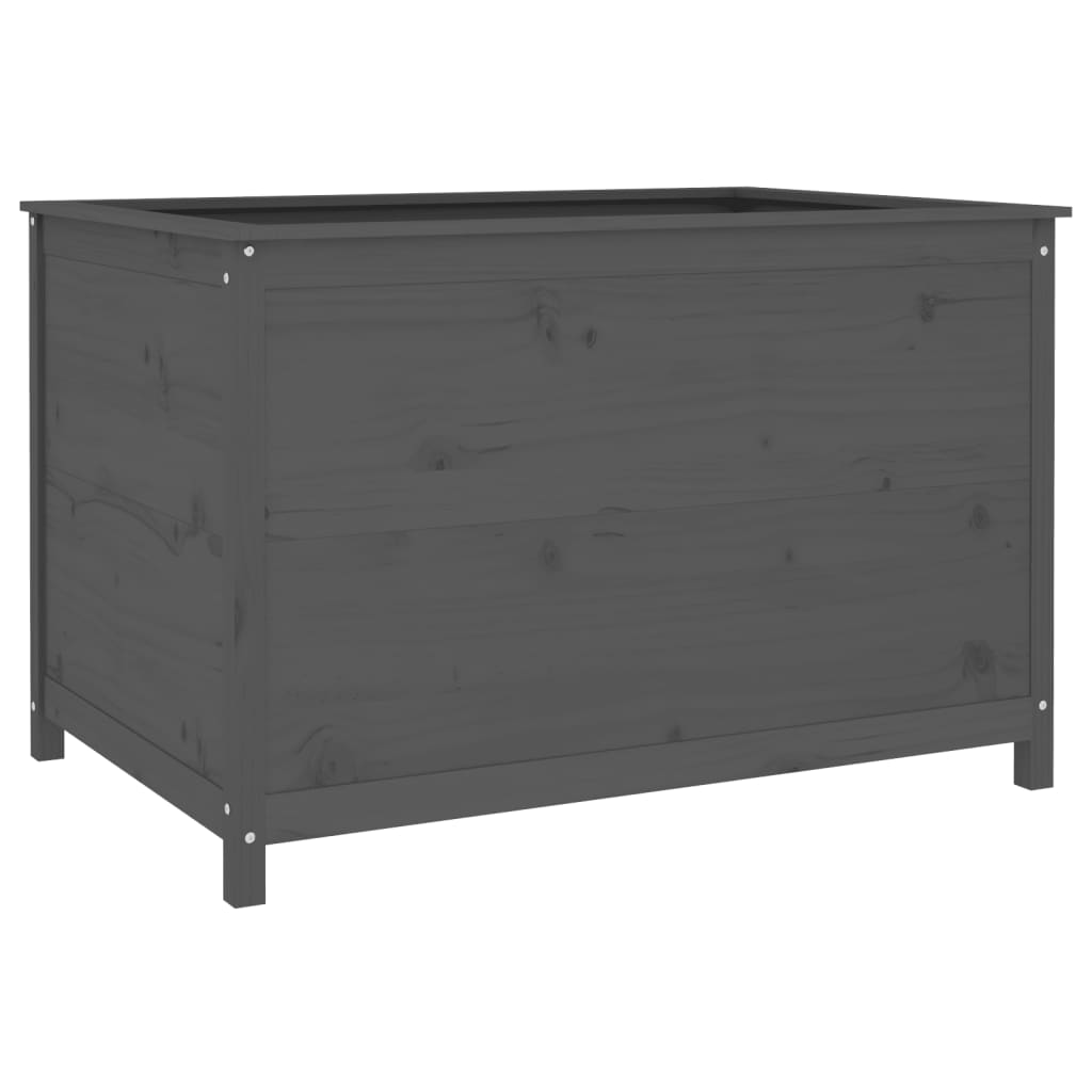 Povišena vrtna gredica siva 119,5x82,5x78 cm masivna borovina