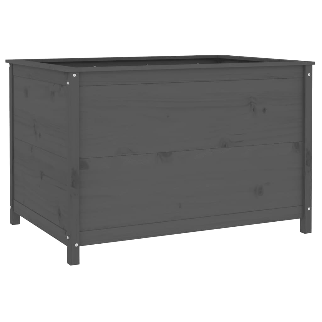 Povišena vrtna gredica siva 119,5x82,5x78 cm masivna borovina