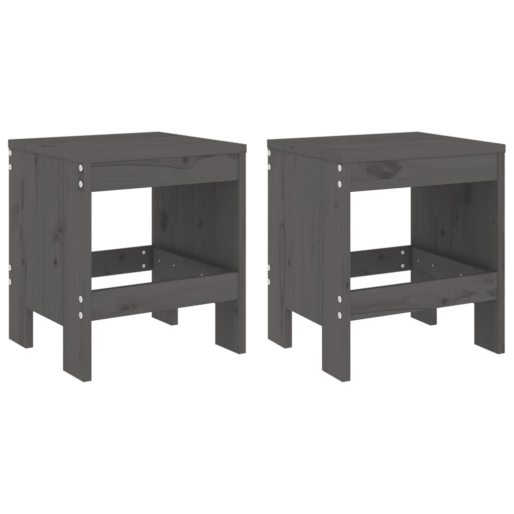 Vrtni stolci 2 kom sivi 40 x 36 x 45 cm od masivne borovine