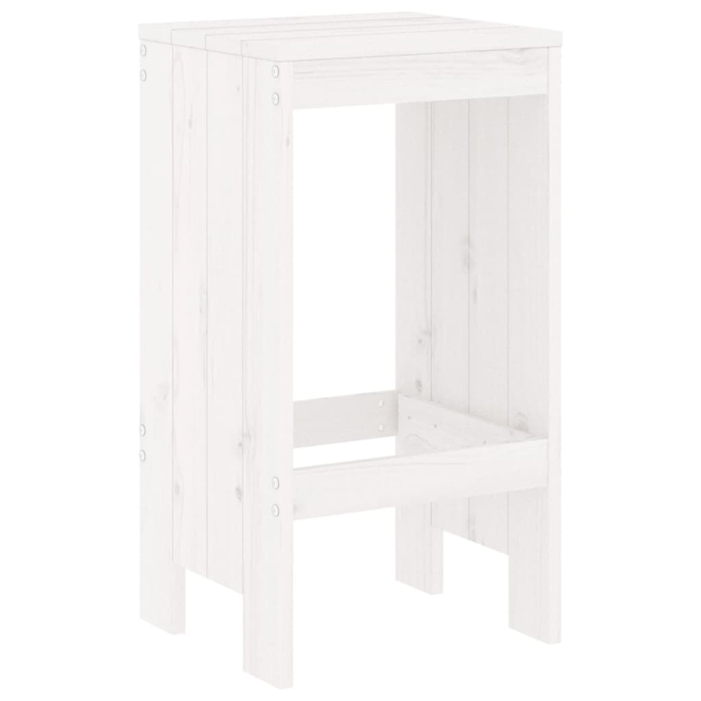 Barski stolci 2 kom bijeli 40 x 36 x 75 cm od masivne borovine