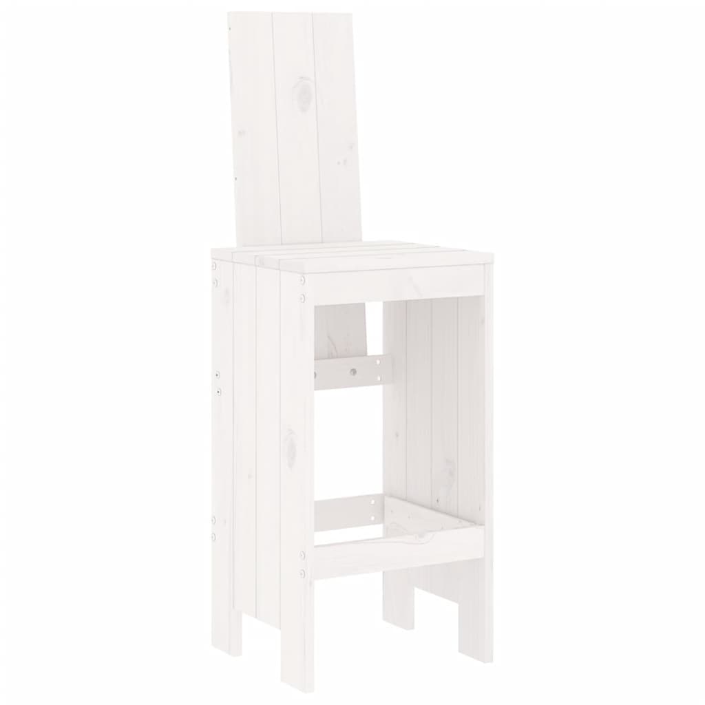 Barski stolci 2 kom bijeli 40 x 42 x 120 cm od masivne borovine
