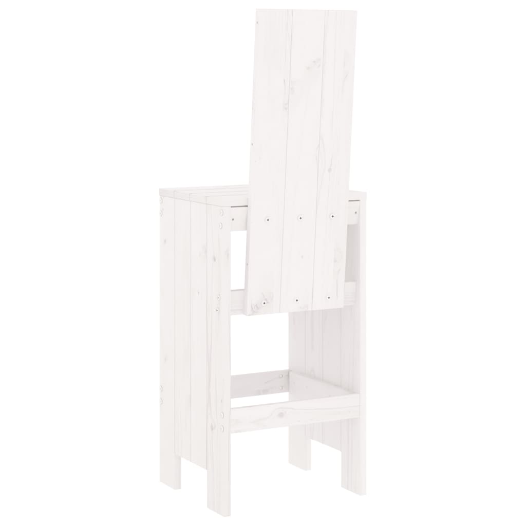 Barski stolci 2 kom bijeli 40 x 42 x 120 cm od masivne borovine