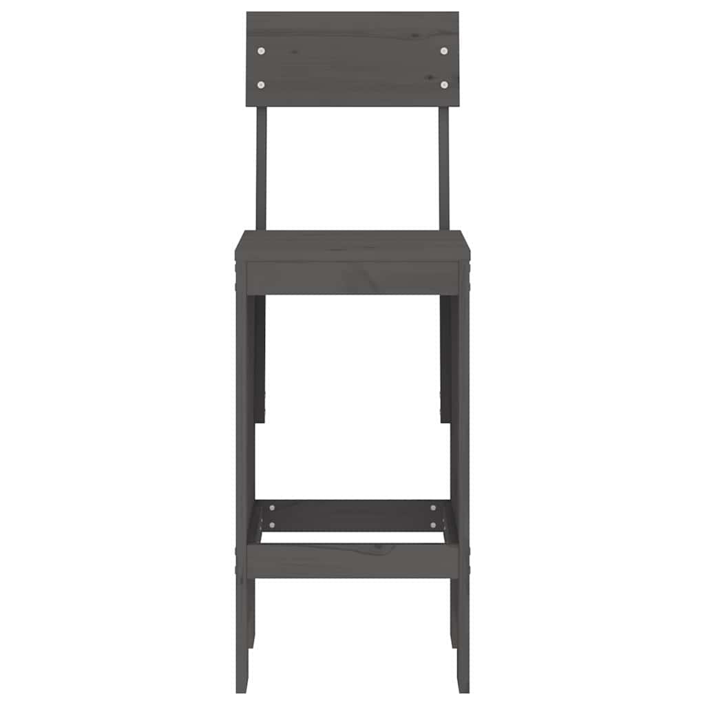 Barski stolci 2 kom sivi 40 x 48,5 x 115,5 cm masivna borovina