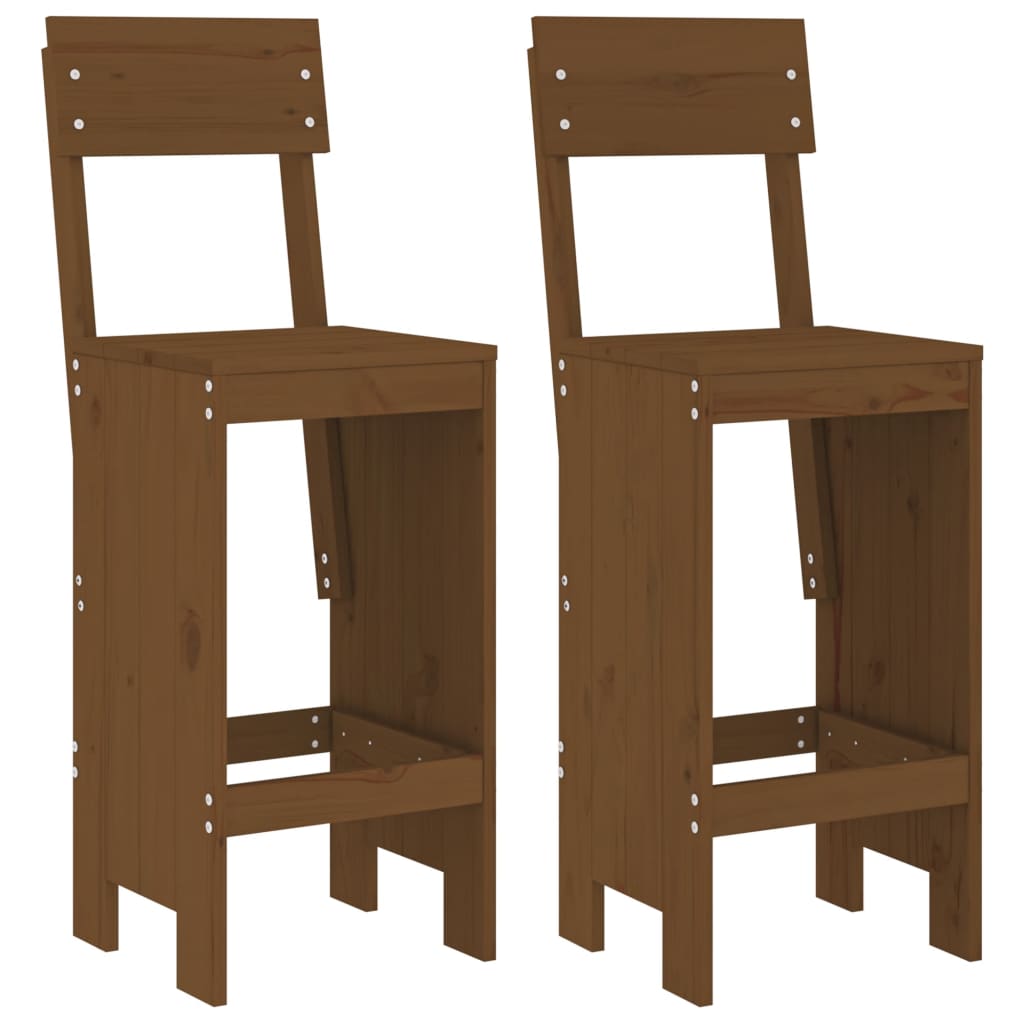 Barski stolci 2 kom boja meda 40x48,5x115,5 cm masivna borovina