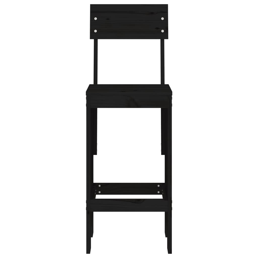 Barski stolci 2 kom crni 40 x 48,5 x 115,5 cm masivna borovina