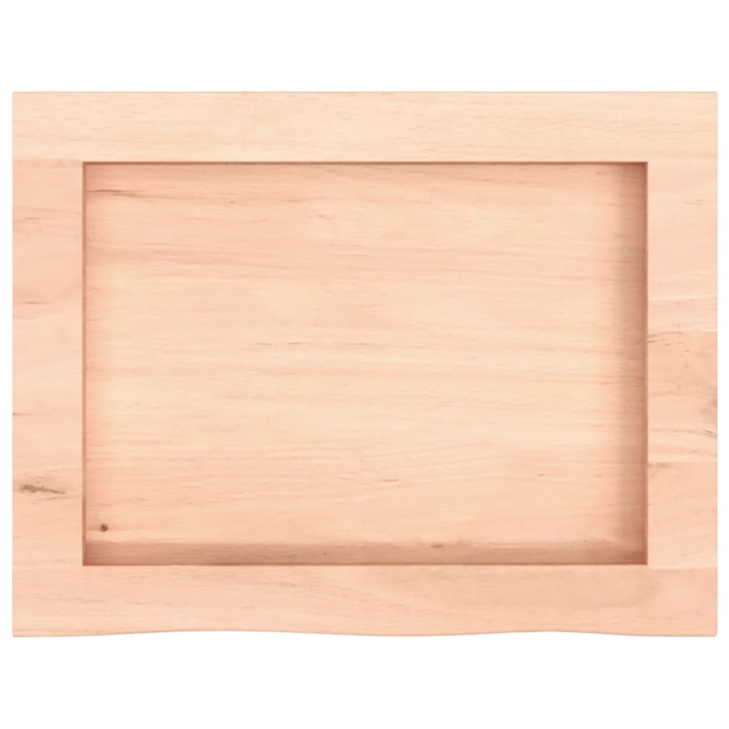 Zidna polica 40x30x(2-6) cm neobrađena masivna hrastovina