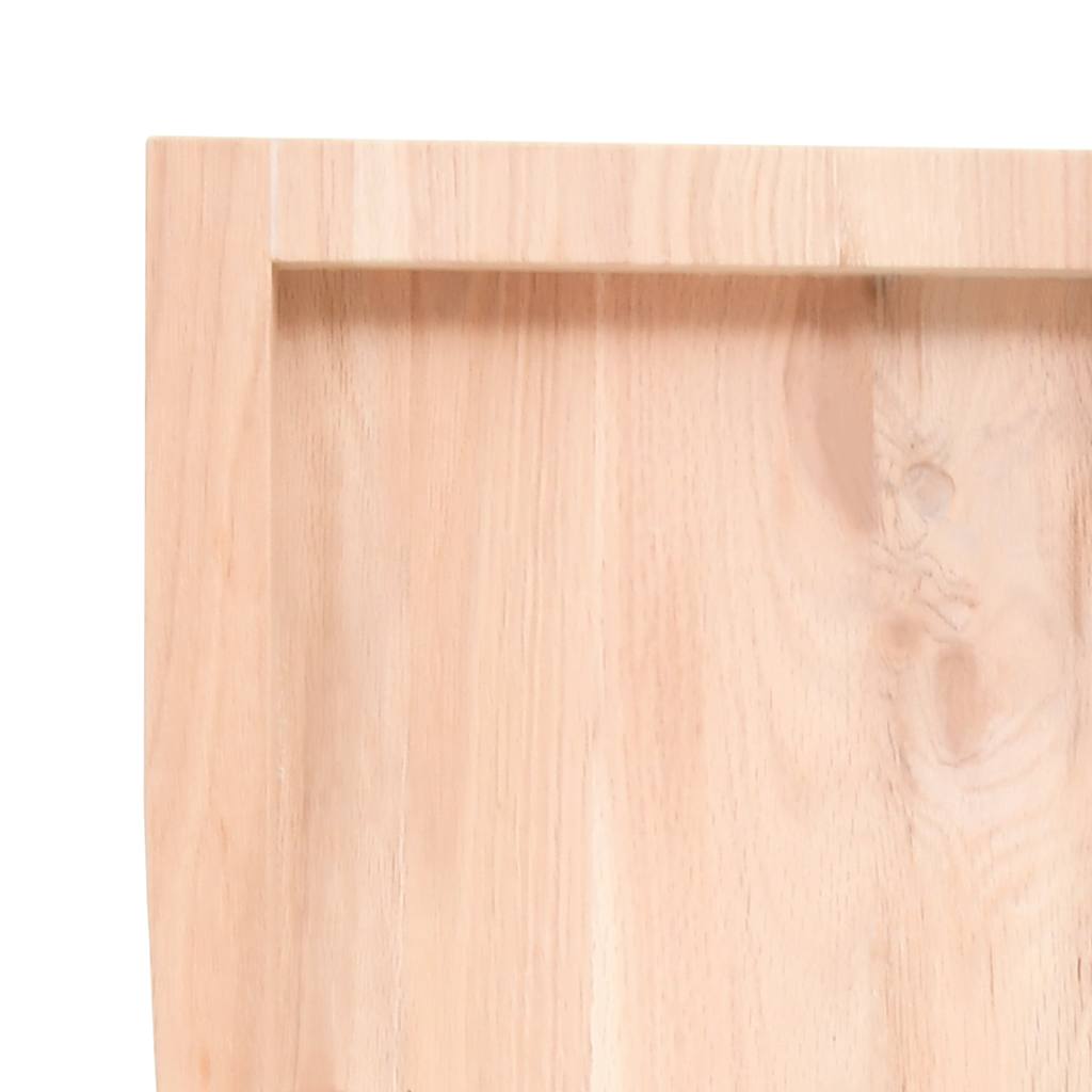 Zidna polica 220x60x(2-6) cm neobrađena masivna hrastovina