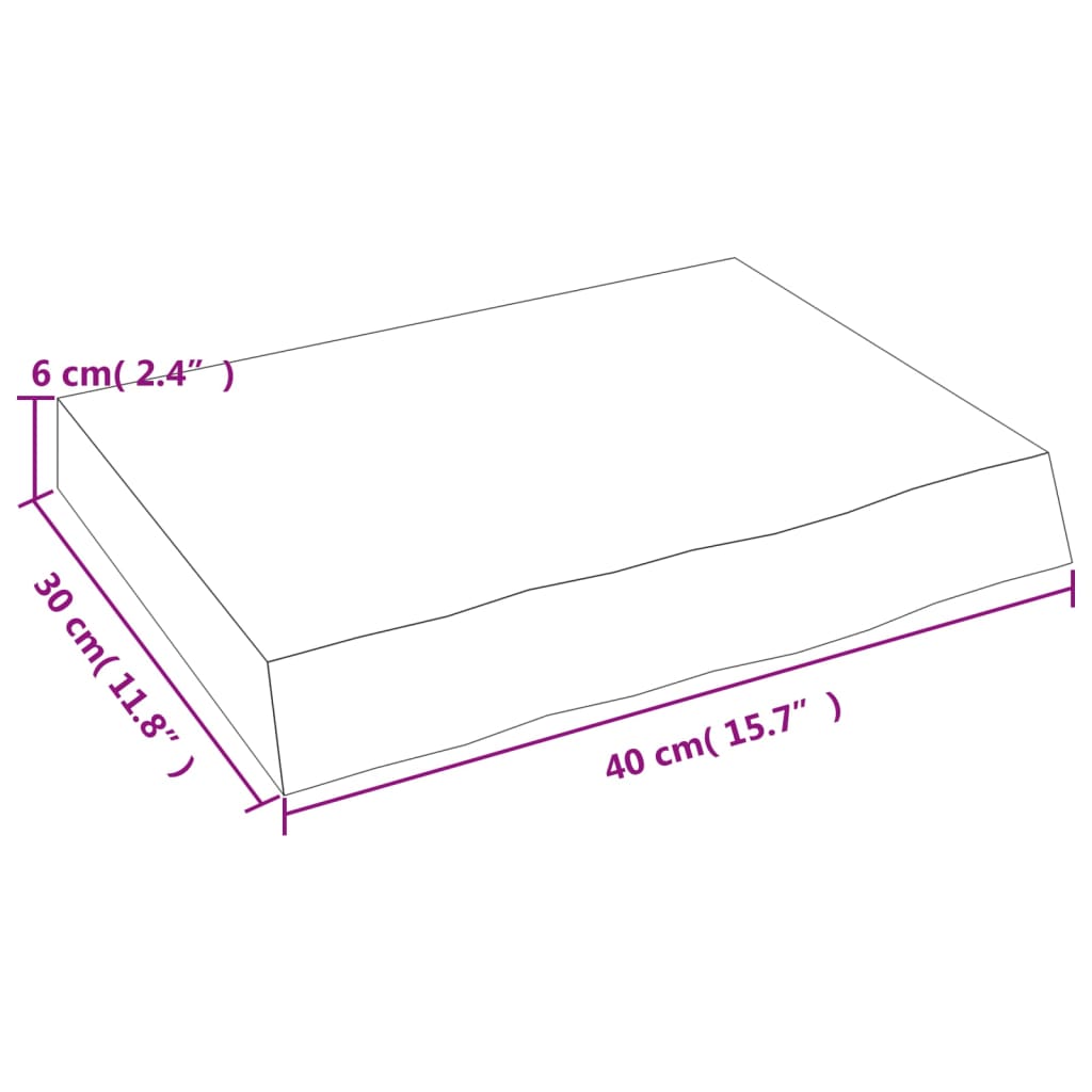 Zidna polica svjetlosmeđa 40x30x(2-6) cm obrađena hrastovina