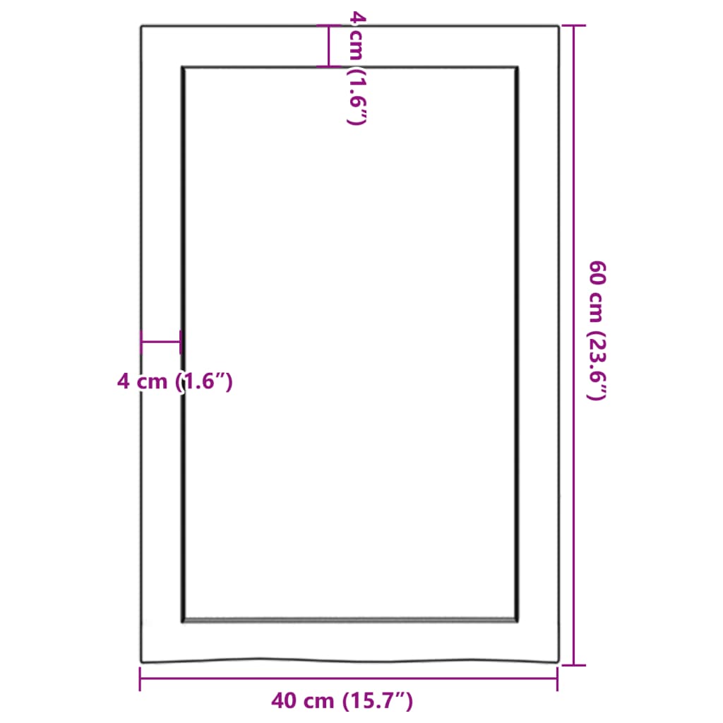Zidna polica svjetlosmeđa 40x60x(2-4) cm obrađena hrastovina