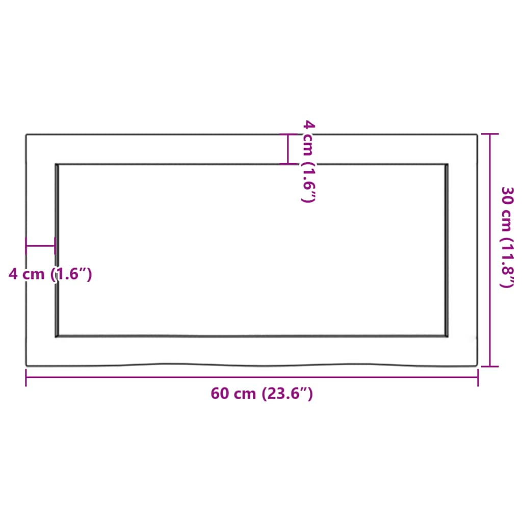 Zidna polica svjetlosmeđa 60x30x(2-4) cm obrađena hrastovina