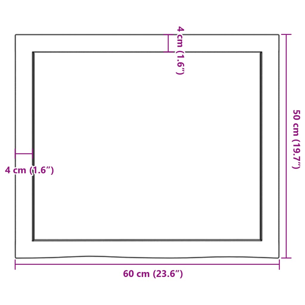 Zidna polica svjetlosmeđa 60x50x(2-4) cm obrađena hrastovina