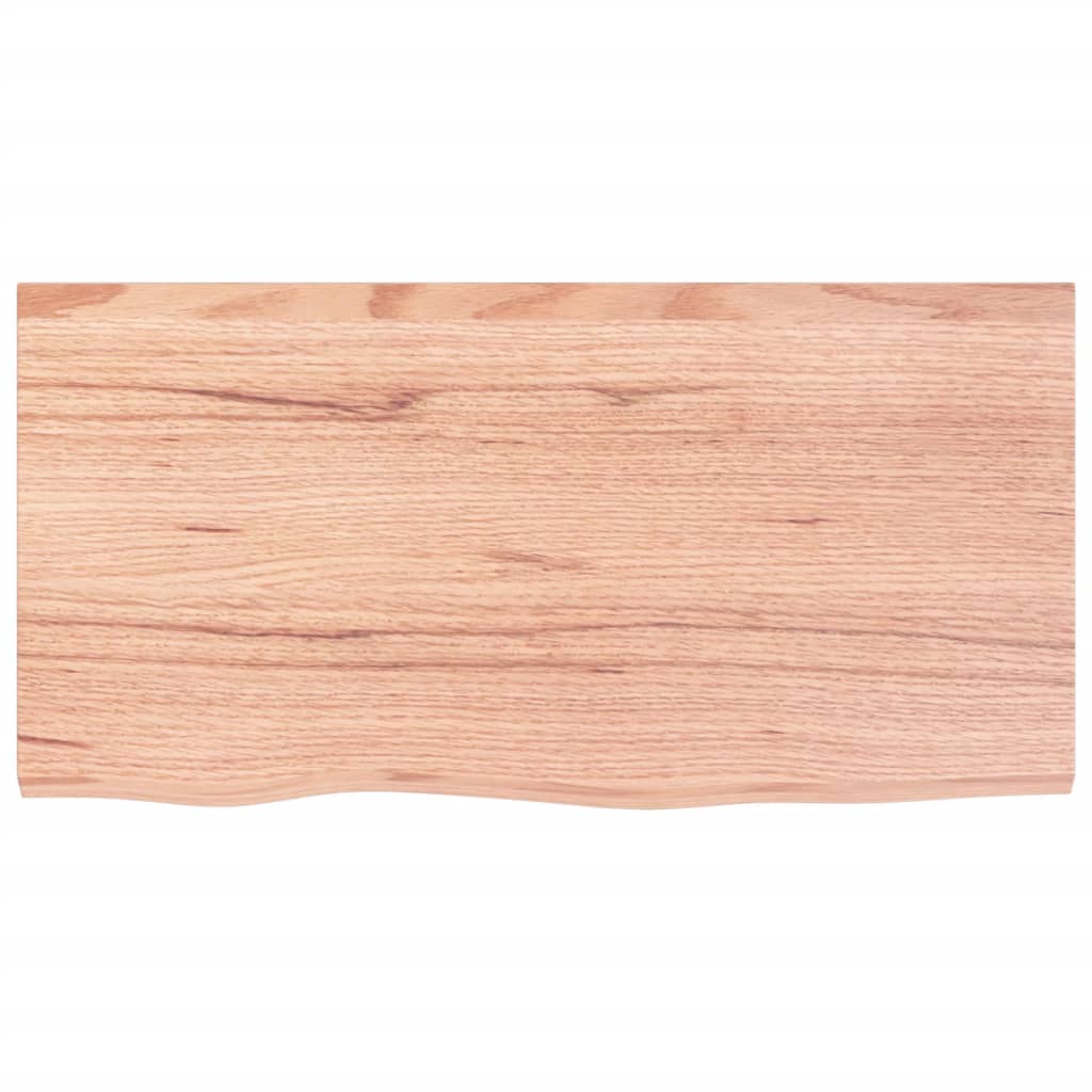 Zidna polica svjetlosmeđa 80x40x2 cm od obrađene hrastovine