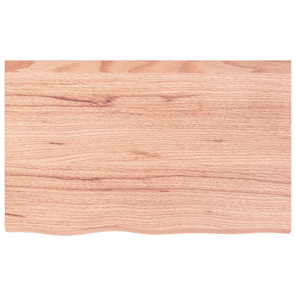 Zidna polica svjetlosmeđa 80 x 50 x 2 cm od obrađene hrastovine