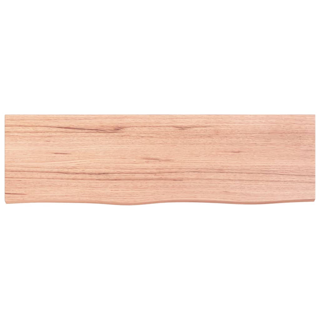 Zidna polica svjetlosmeđa 100x30x2 cm od obrađene hrastovine
