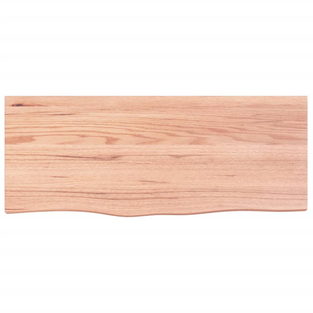 Zidna polica svjetlosmeđa 100x40x2 cm od obrađene hrastovine