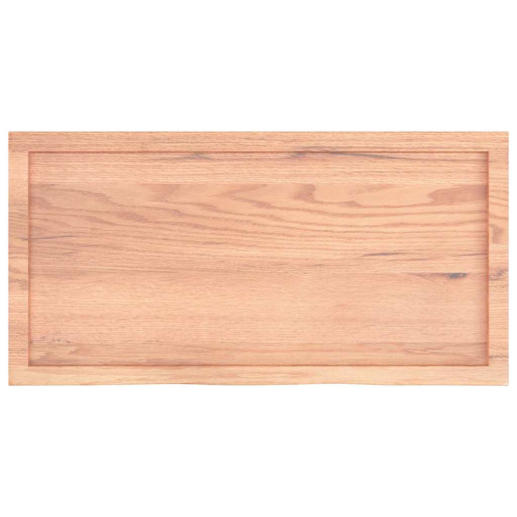 Zidna polica svjetlosmeđa 100x50x(2-6) cm obrađena hrastovina