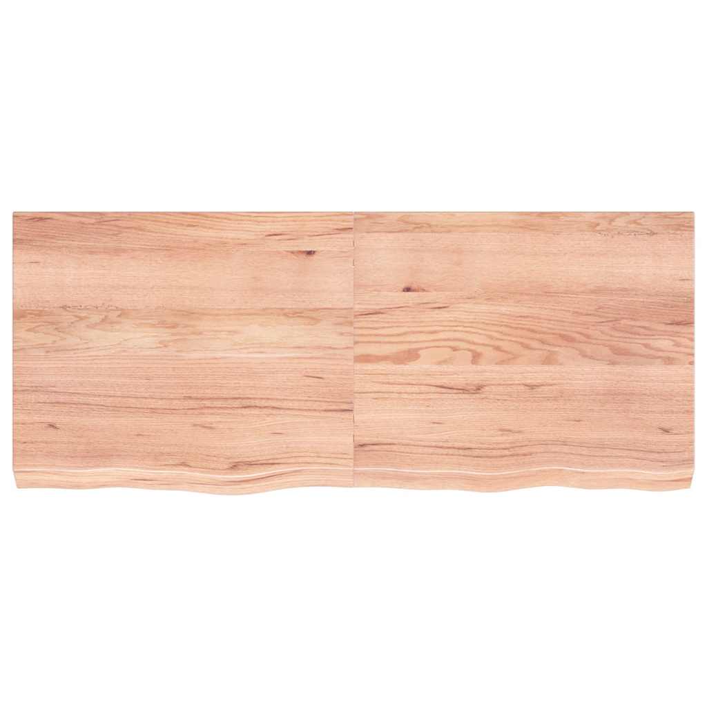 Zidna polica svjetlosmeđa 120x50x(2-6) cm obrađena hrastovina
