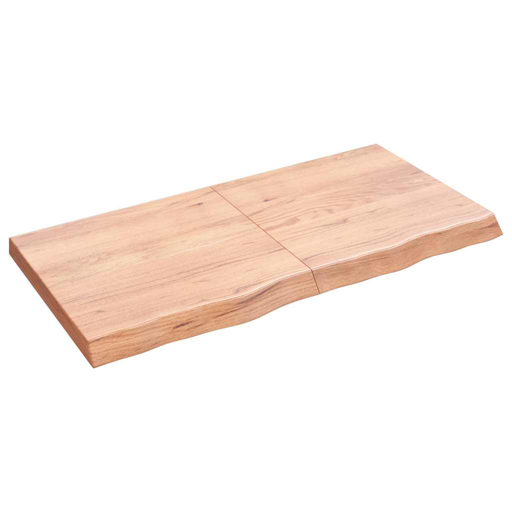 Zidna polica svjetlosmeđa 120x60x(2-6) cm obrađena hrastovina